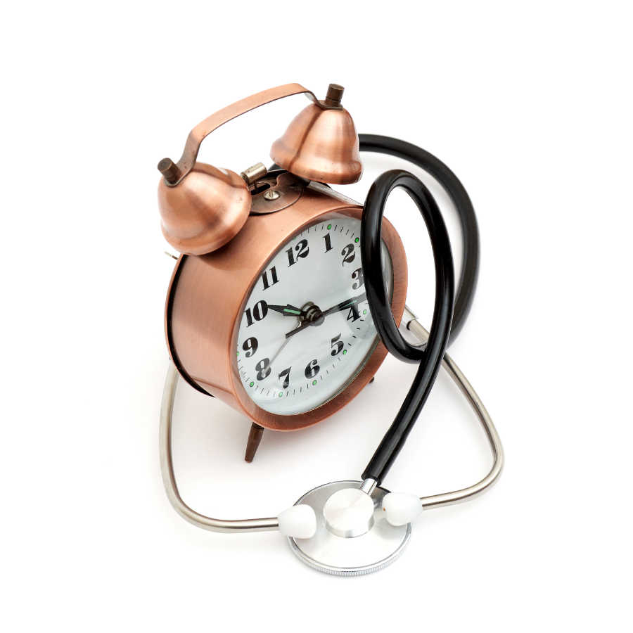 stethoscope and clock isolated on white background dr brian floyd